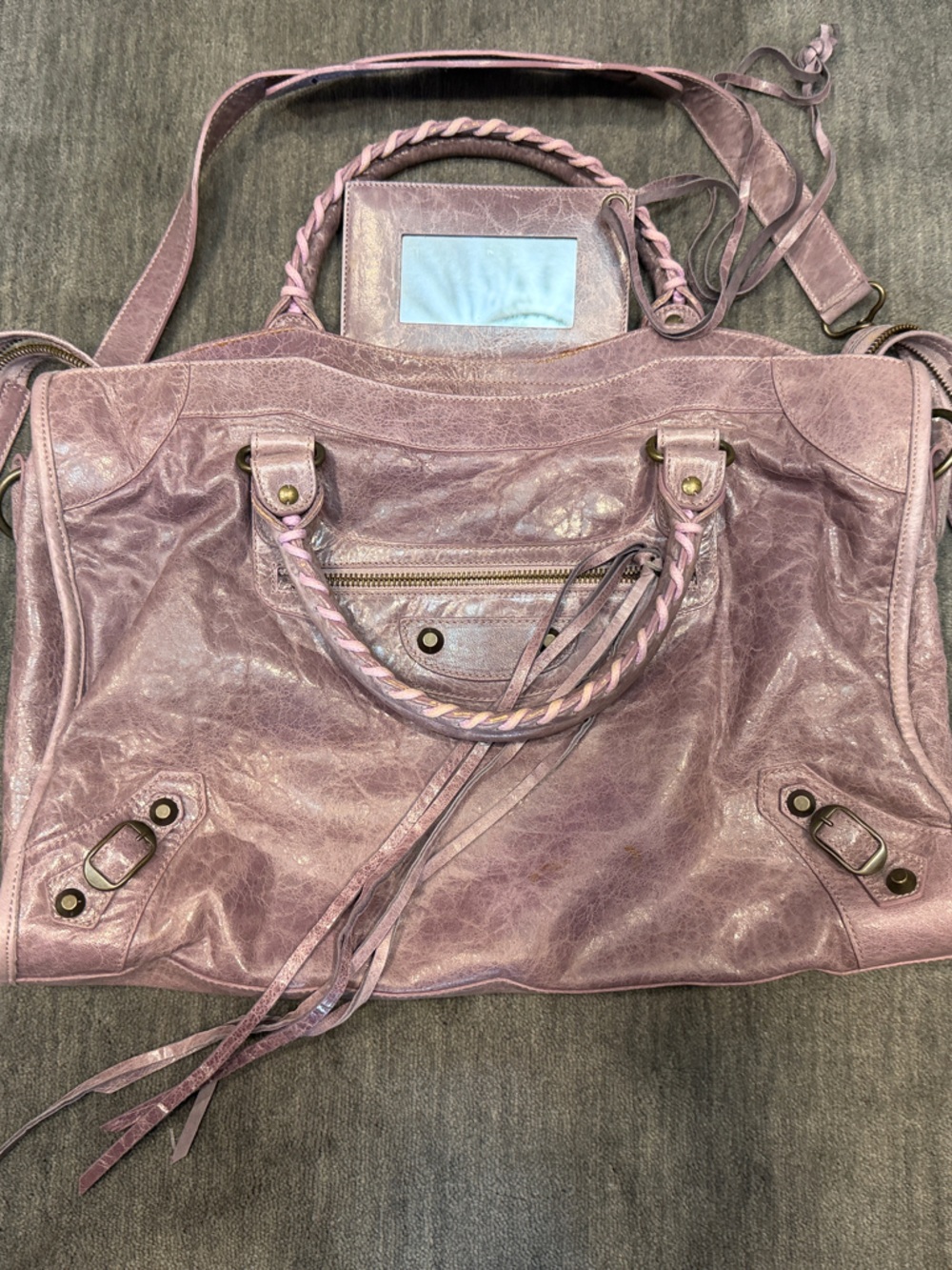 Balenciaga 2006 City Leather Tote Bag with Braided Handles